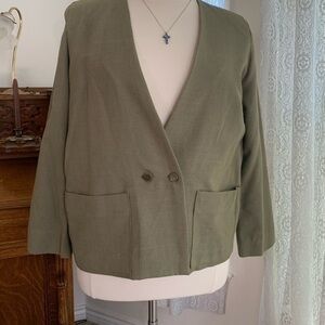Private Label Olive Green Blazer. Vintage 80's.